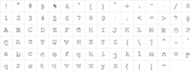 AlphabeticSprinklesLight Light  glyph index