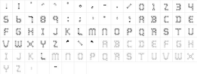 WaterWorksCaps Regular  glyph index