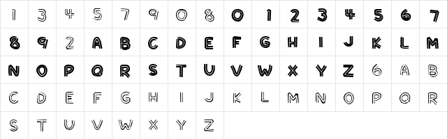 SuperTiki Regular  glyph index