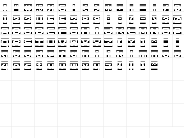 D3 DigiBitMapism type B wide Regular  glyph index