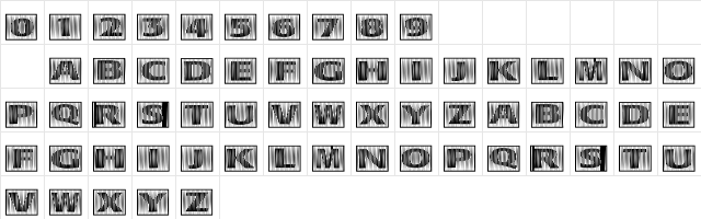 101! BarCode 'Bet Regular  glyph index