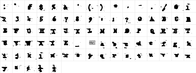 Royal Pain Black Bold  glyph index