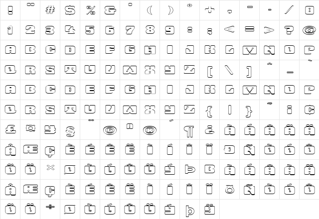 FZ UNIQUE 32 HOLLOW EX Normal  glyph index