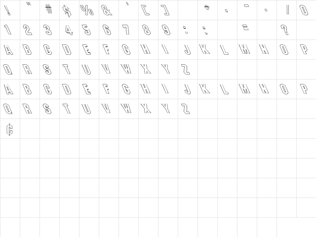 Machiavelli Bld Hollow Lefti Regular  glyph index