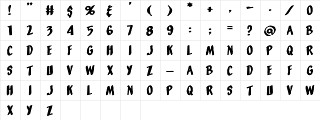 LHF Anna Banana Regular  glyph index