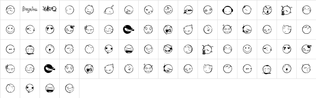 DIST Yolks Emoticons Regular  glyph index