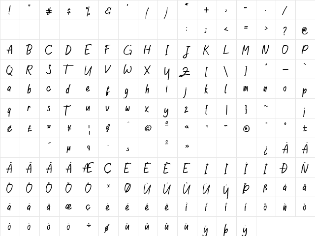 Good Happiness Regular  glyph index