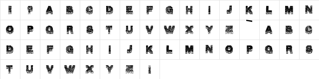 ble Regular  glyph index