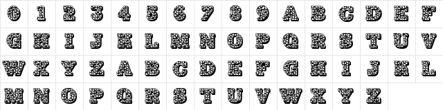 JFHollyNites Regular  glyph index