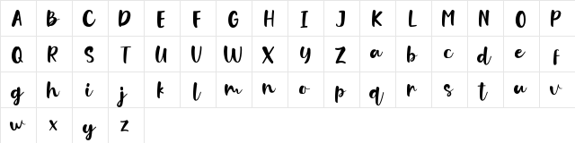 Violla Regular  glyph index