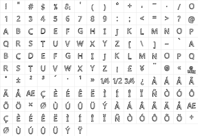 how high cre Regular  glyph index