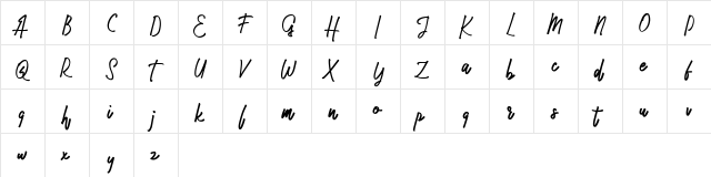 Malikec FREE Regular  glyph index