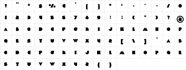 chrome bold Regular  glyph index
