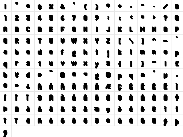 Algol VII Regular  glyph index