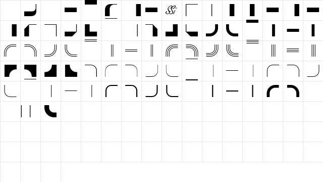 InFractionSSK Regular  glyph index