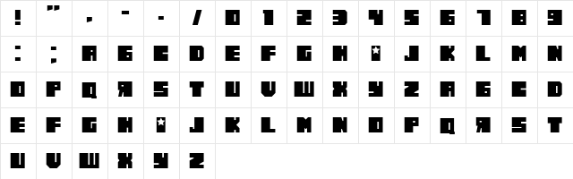 Russiano Thin Regular  glyph index