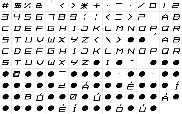 ALPHA BoldItalic  glyph index