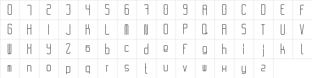 RvD_CODE28 Regular  glyph index