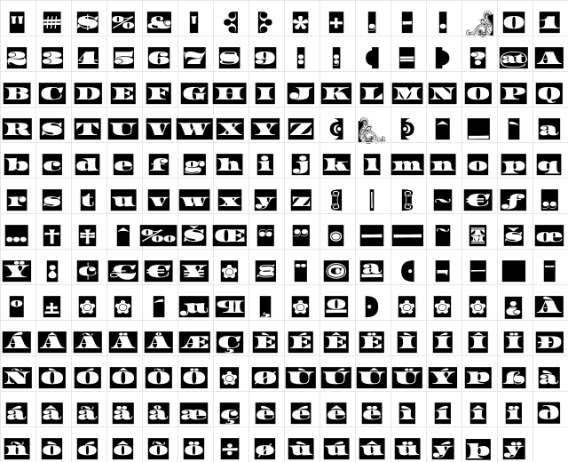 FederalReserveNote Regular  glyph index
