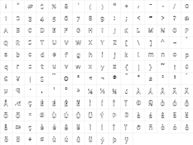 Elected Office Outline Regular  glyph index
