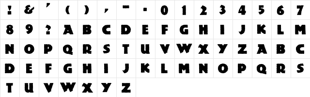 Blocker Regular  glyph index