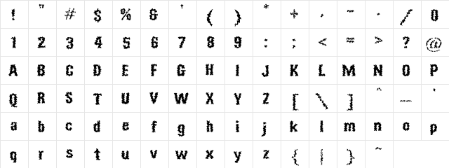 Faith Regular  glyph index