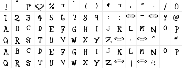 42 Regular  glyph index