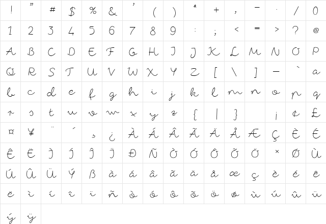 fox in the snow Regular  glyph index