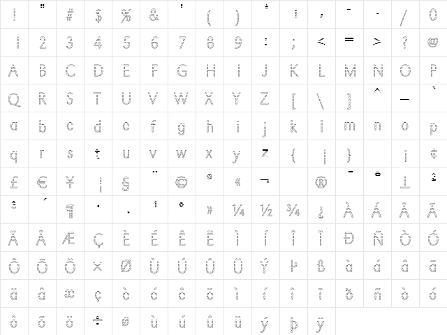 TomBeckerGradoC-Xlight Normal  glyph index