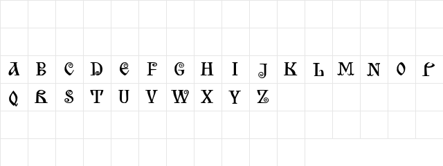 Bilibin Regular  glyph index