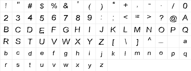 Western Wind Regular  glyph index
