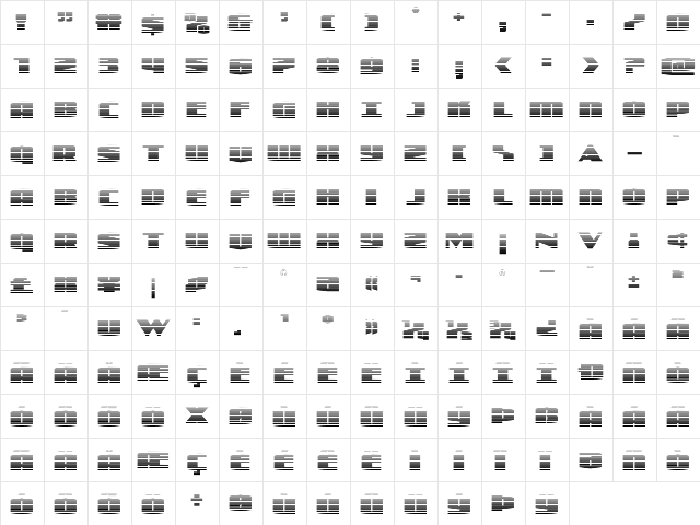 Alpha Century Gradient Regular  glyph index