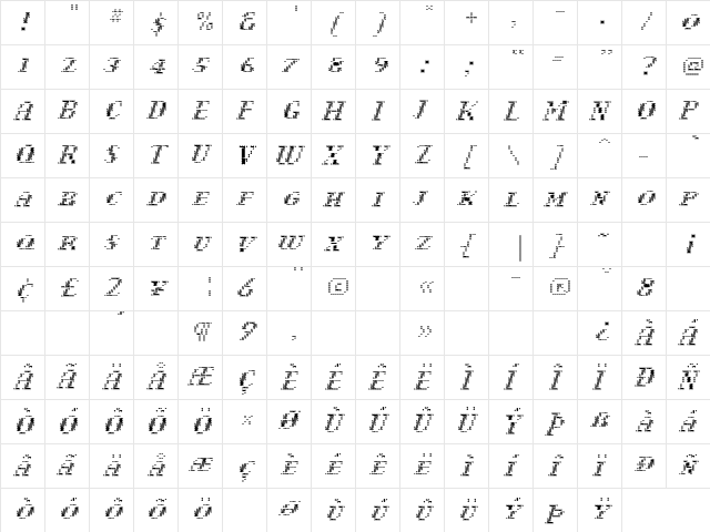 Narly-Light Light  glyph index