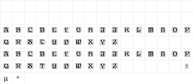 Ann Regular  glyph index
