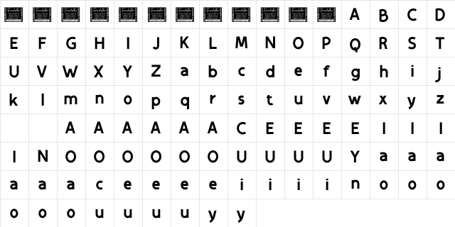 Festive Personal Use  glyph index