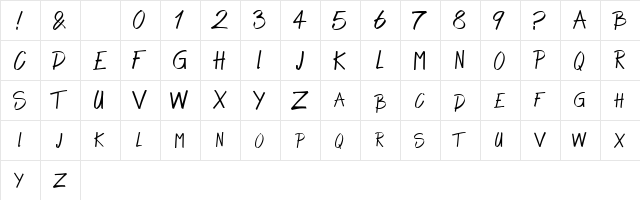Alpha Thin Regular  glyph index