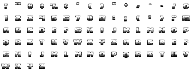 MidnightSnack BB Regular  glyph index