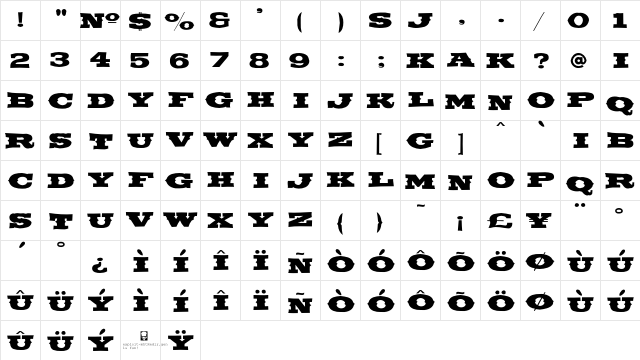 LHF Jumbo Spurs BASE Regular  glyph index