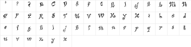 Bitchin Regular  glyph index