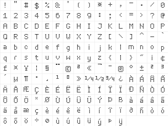 LED Board-7 Regular  glyph index