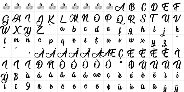 Run to the Hills Personal Use Regular  glyph index