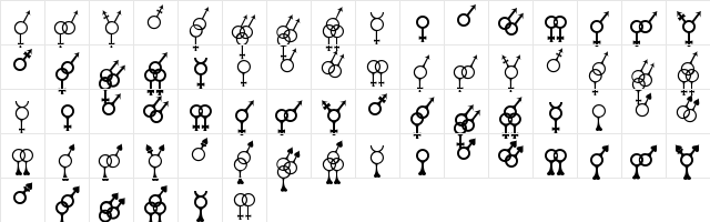 Sekushii Medium  glyph index