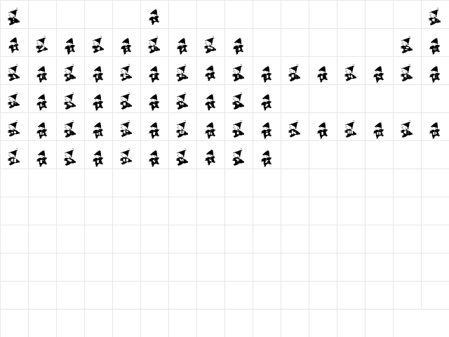 kobito Font Regular  glyph index