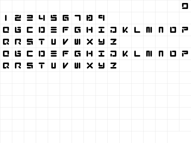 XOLO Regular  glyph index