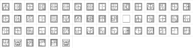 XperimentypoThree-B-Square Regular  glyph index