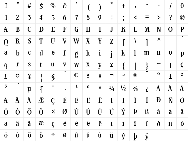 AIAlign Regular  glyph index