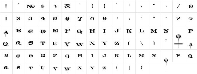 LHFFancyRomanATK Medium  glyph index