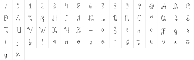 Little Edward Regular  glyph index