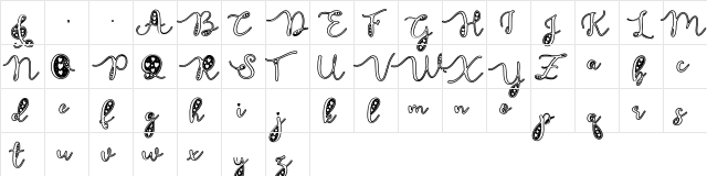 Otmeal Regular  glyph index