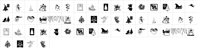 KR Christmas Time Regular  glyph index